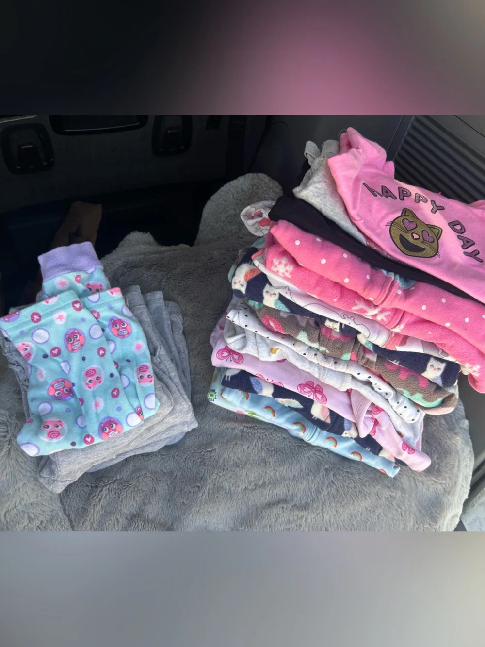 Carter's Girls Multi-Pattern Pink & Light Blue Pajama Set Lot